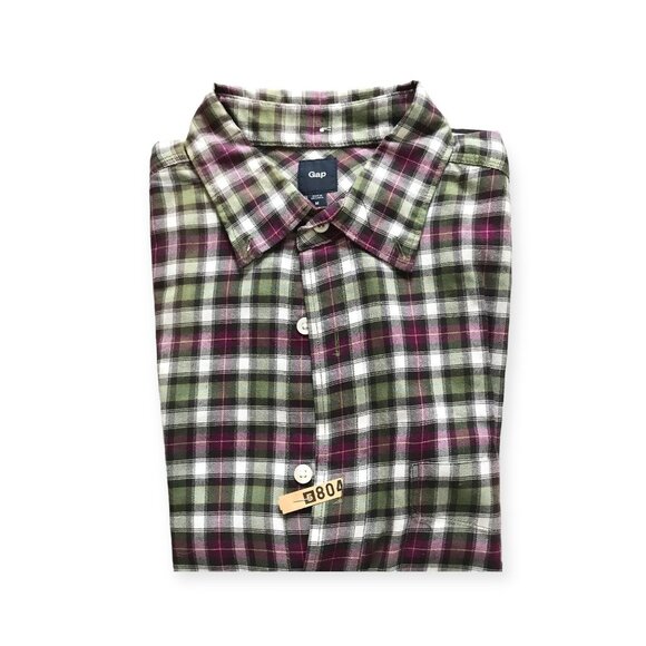 Gap Men’s Flannel Plaid Button Down Long Sleeve Shirt M, Cotton - Picture 6 of 9